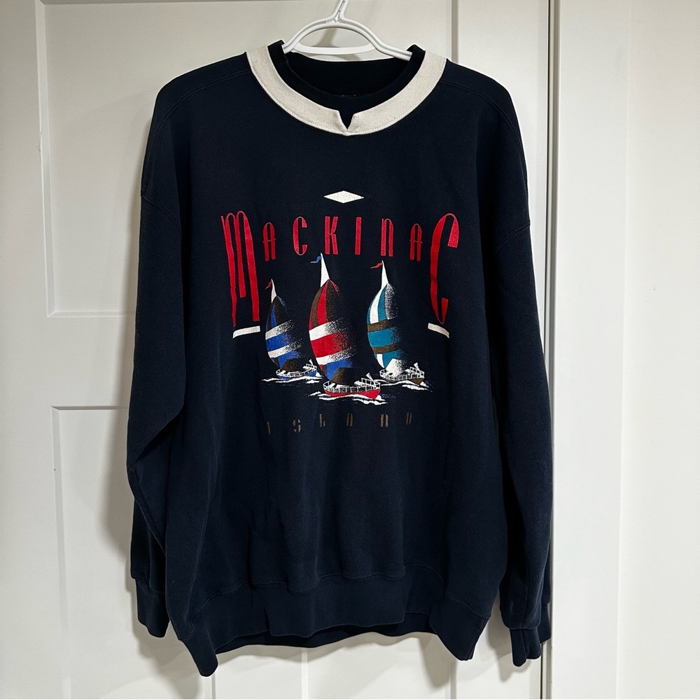Mackinac Island Black Crewneck Sweater